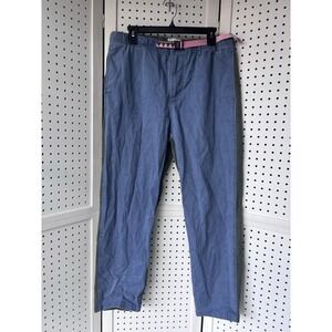 Stoic Venture Pants Belted Khaki Colorblock Women's Lg Blue Green Cotton Stretch